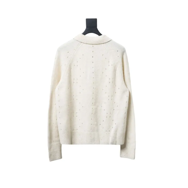  Givenchy 24FW hollow wool lapel sweater