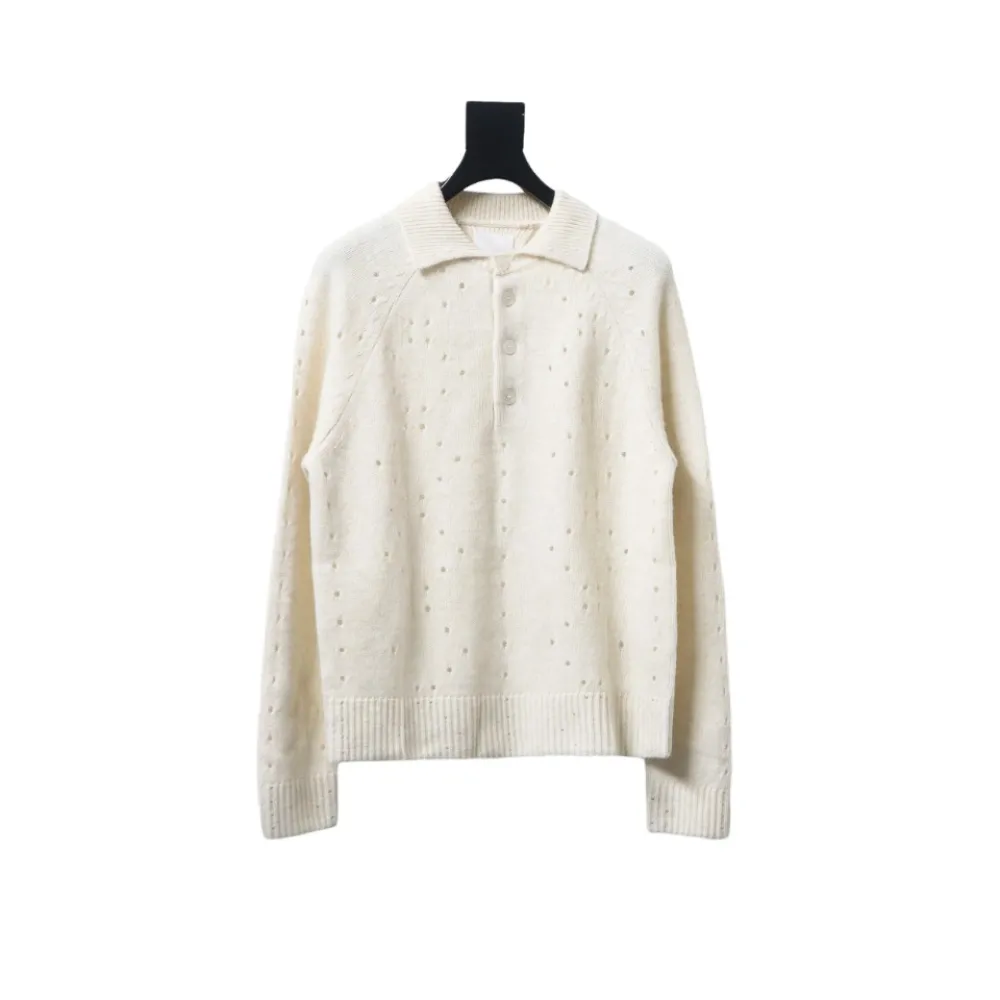  Givenchy 24FW hollow wool lapel sweater