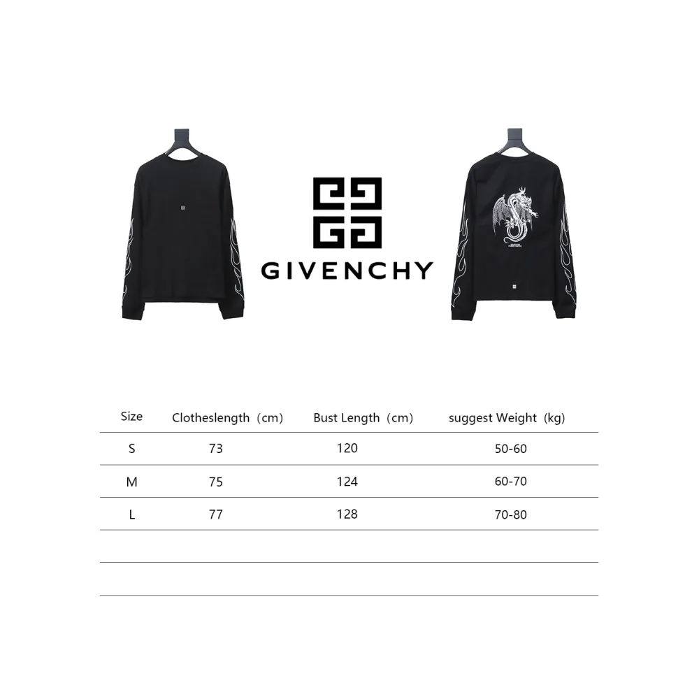  Givenchy 24SS Dragon Year Limited Waffle long-sleeve T-shirt 1901