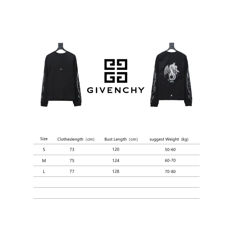  Givenchy 24SS Dragon Year Limited Waffle long-sleeve T-shirt 1901