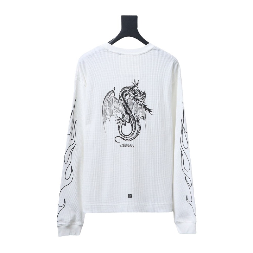 Givenchy 24SS Dragon Year Limited Waffle long-sleeve T-shirt 1902