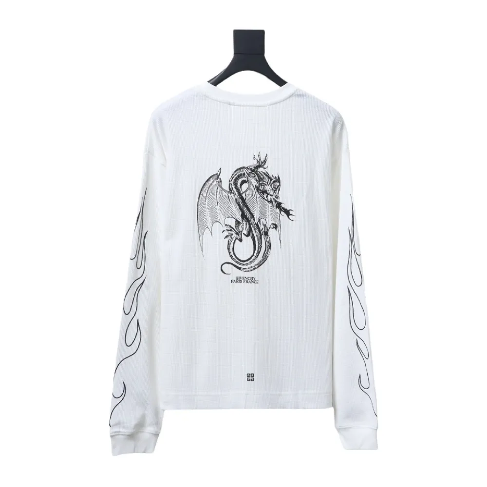  Givenchy 24SS Dragon Year Limited Waffle long-sleeve T-shirt 1902