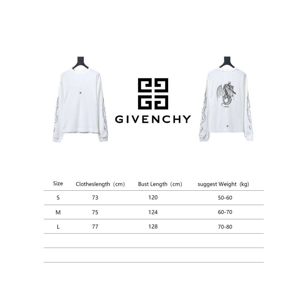 Givenchy 24SS Dragon Year Limited Waffle long-sleeve T-shirt 1902