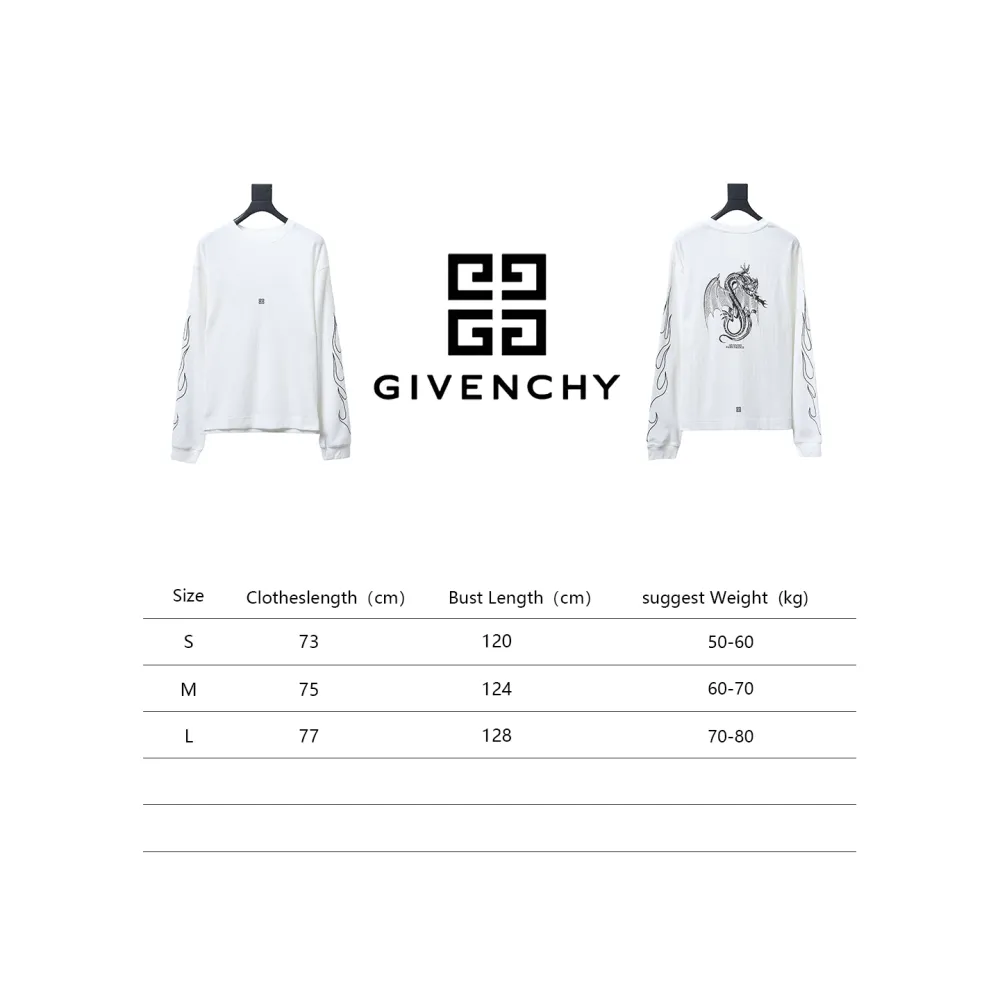  Givenchy 24SS Dragon Year Limited Waffle long-sleeve T-shirt 1902