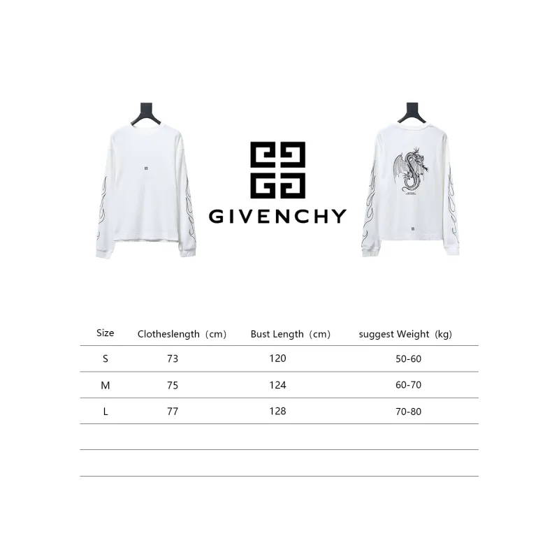  Givenchy 24SS Dragon Year Limited Waffle long-sleeve T-shirt 1902