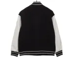  Givenchy 3D embroidered leather sleeve woolen jacket