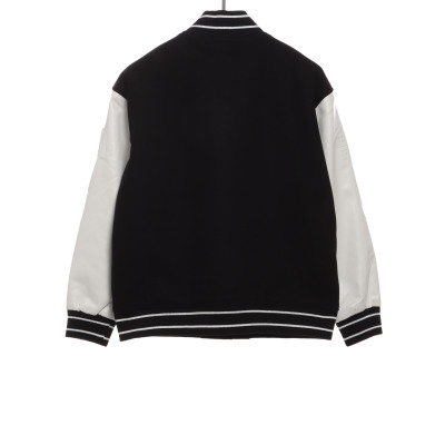 Givenchy 3D embroidered leather sleeve woolen jacket 02