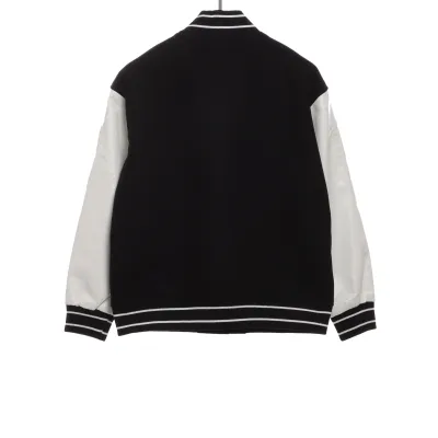 Givenchy 3D embroidered leather sleeve woolen jacket 02