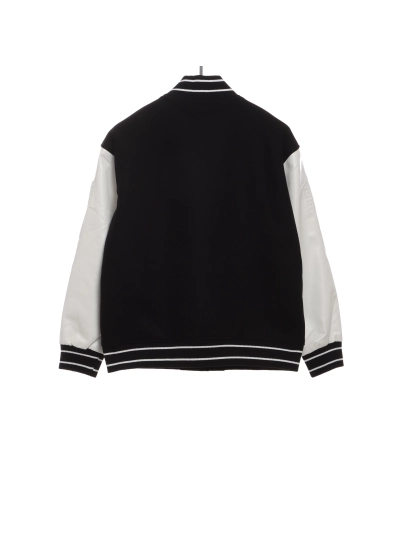 Givenchy 3D embroidered leather sleeve woolen jacket 02