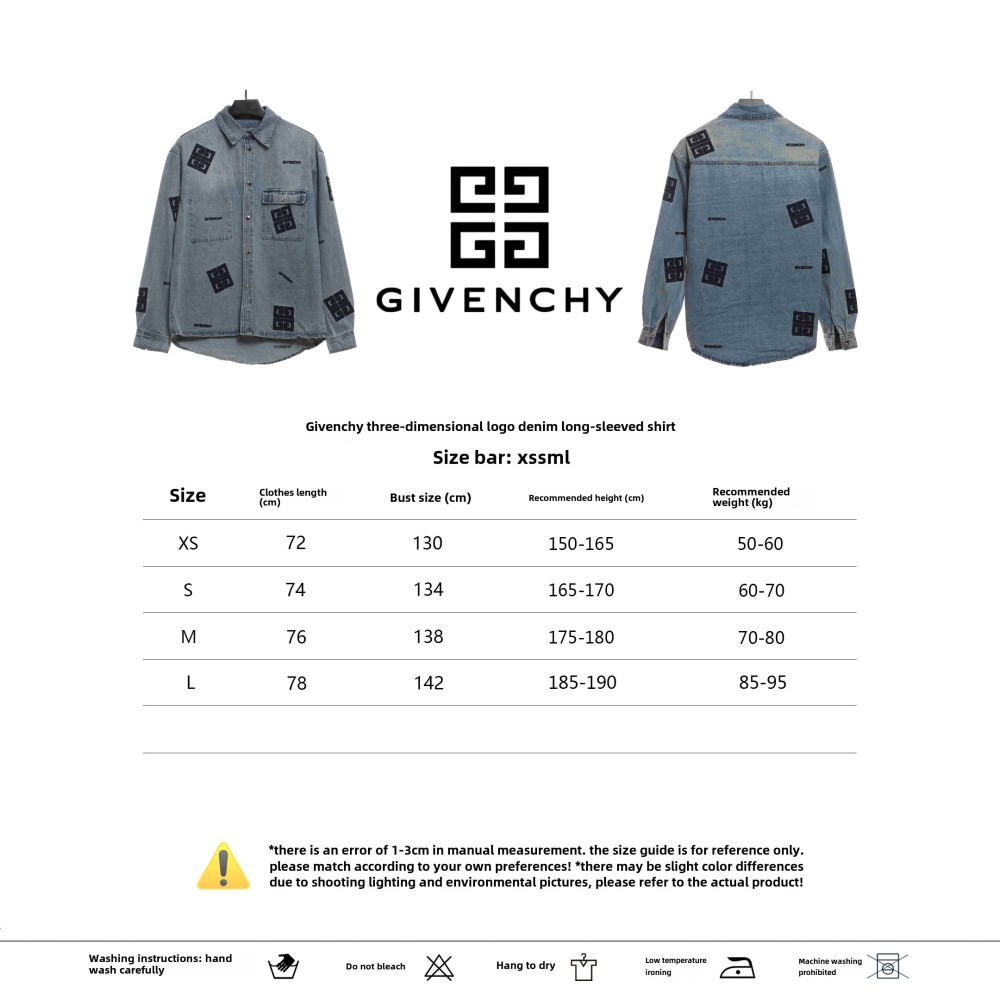 Givenchy 3D LOGO denim long sleeves Denim Jacket