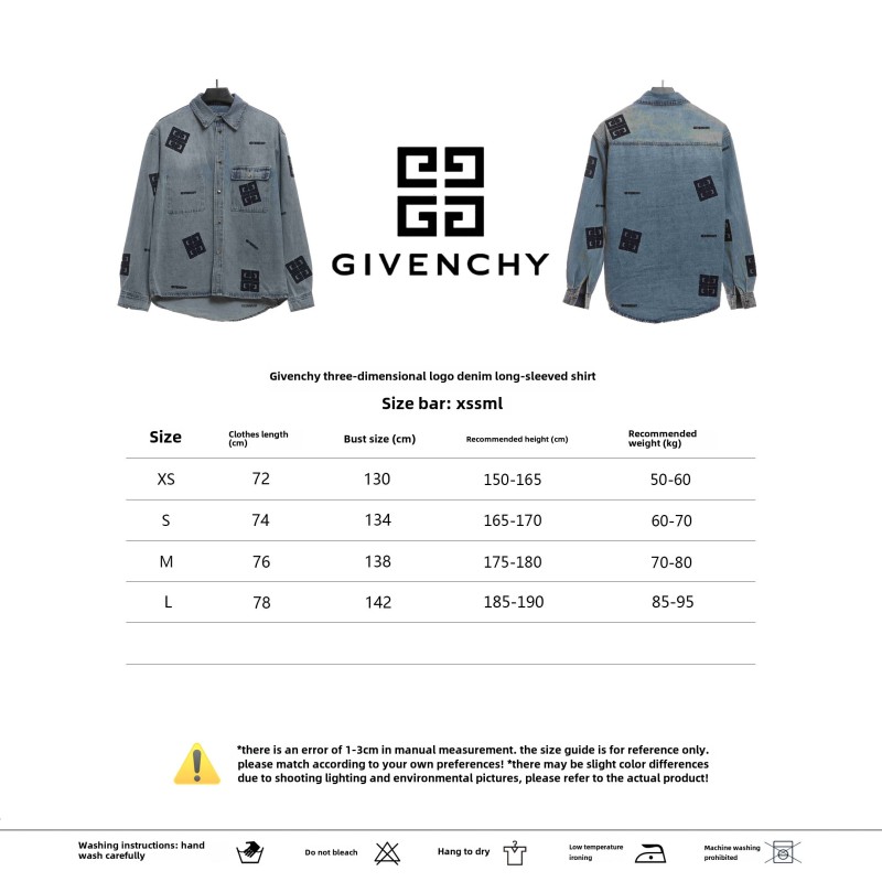 Givenchy 3D LOGO denim long sleeves Denim Jacket