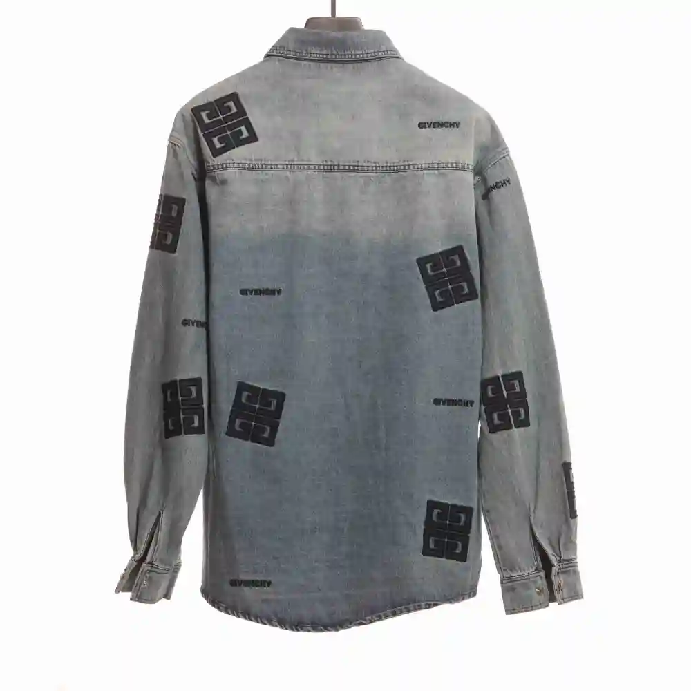  Givenchy 3D LOGO denim long sleeves Denim Jacket
