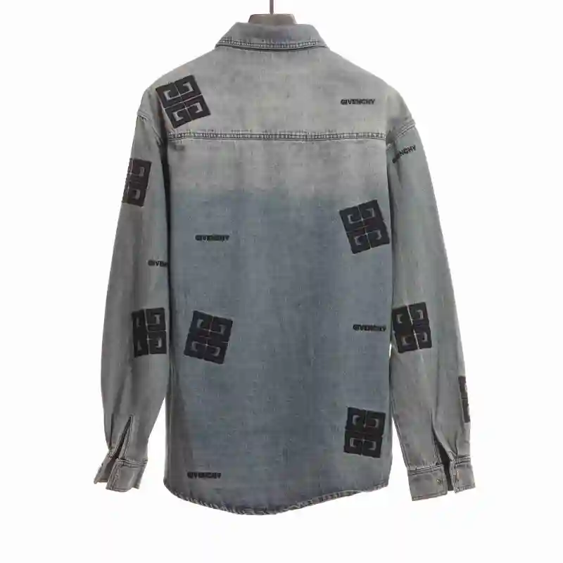  Givenchy 3D LOGO denim long sleeves Denim Jacket