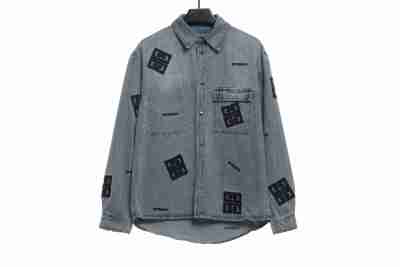 Givenchy 3D LOGO denim long sleeves Denim Jacket 01