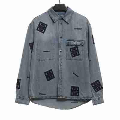 Givenchy 3D LOGO denim long sleeves Denim Jacket 01