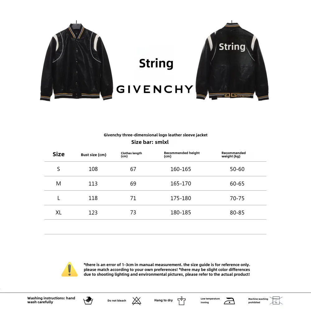 Givenchy 3D LOGO patchwork leather sleeve jacket