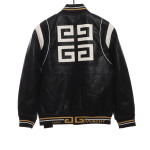  Givenchy 3D LOGO patchwork leather sleeve jacket
