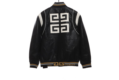 Givenchy 3D LOGO patchwork leather sleeve jacket 02
