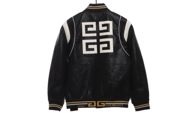 Givenchy 3D LOGO patchwork leather sleeve jacket 02
