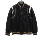  Givenchy 3D LOGO patchwork leather sleeve jacket
