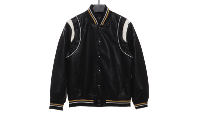 Givenchy 3D LOGO patchwork leather sleeve jacket 01