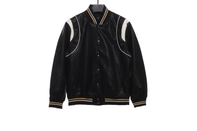 Givenchy 3D LOGO patchwork leather sleeve jacket 01