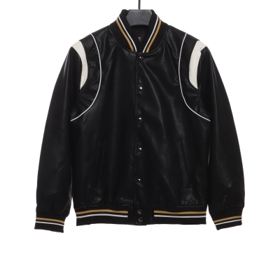 Givenchy 3D LOGO patchwork leather sleeve jacket 01