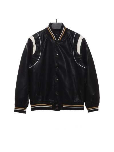 Givenchy 3D LOGO patchwork leather sleeve jacket 01
