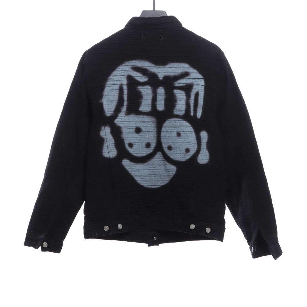 Givenchy co-branded CHITO dog head print denim jacket
