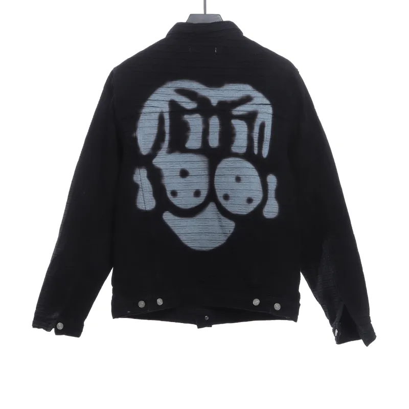  Givenchy co-branded CHITO dog head print denim jacket