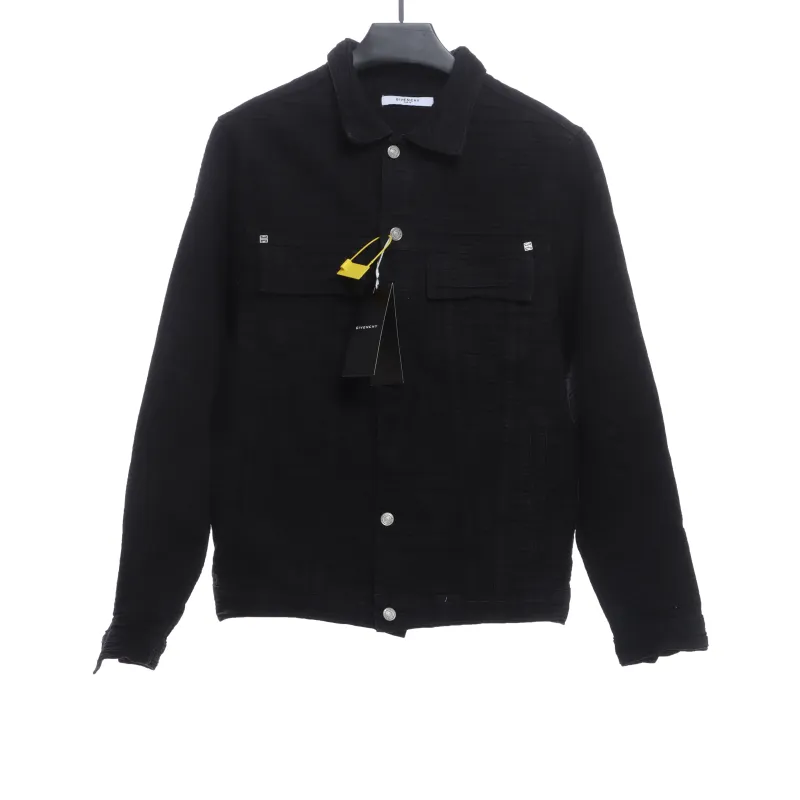  Givenchy co-branded CHITO dog head print denim jacket
