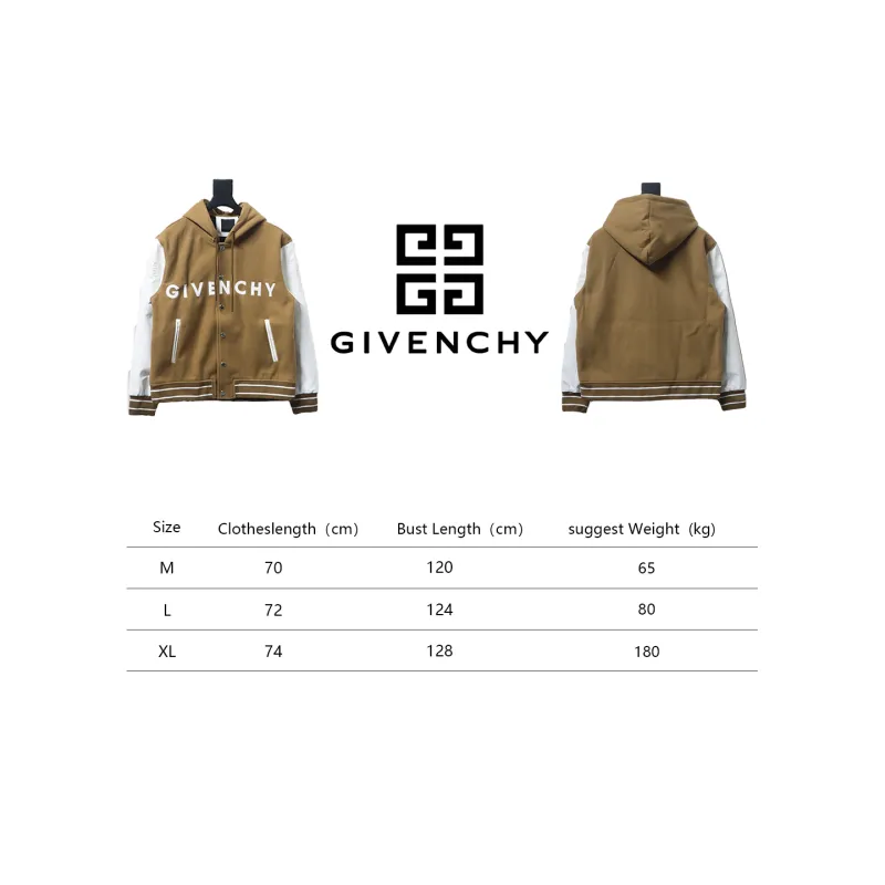  Givenchy three-dimensional sleeve hooded baseball jacket 1901