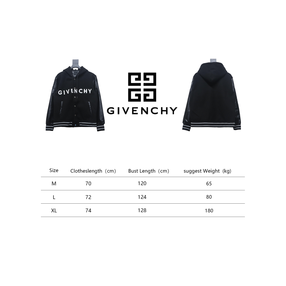 Givenchy three-dimensional sleeve hooded baseball jacket 1902