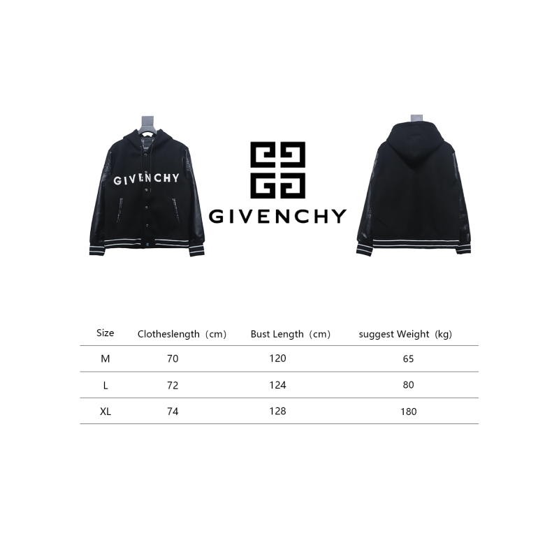 Givenchy three-dimensional sleeve hooded baseball jacket 1902