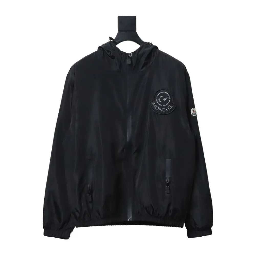  Moncler ss24 solid color embroidered sticker nylon drawstring zipper sun protection jacket jacket