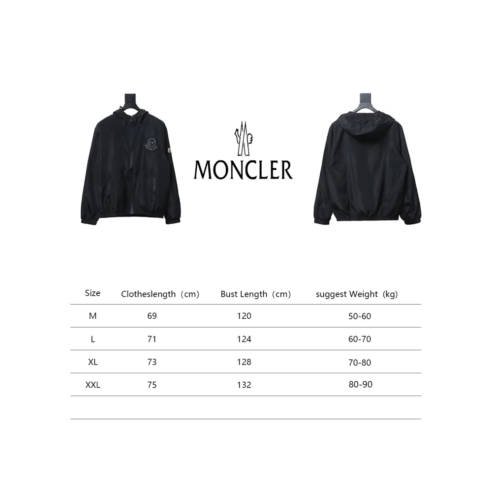  Moncler ss24 solid color embroidered sticker nylon drawstring zipper sun protection jacket jacket