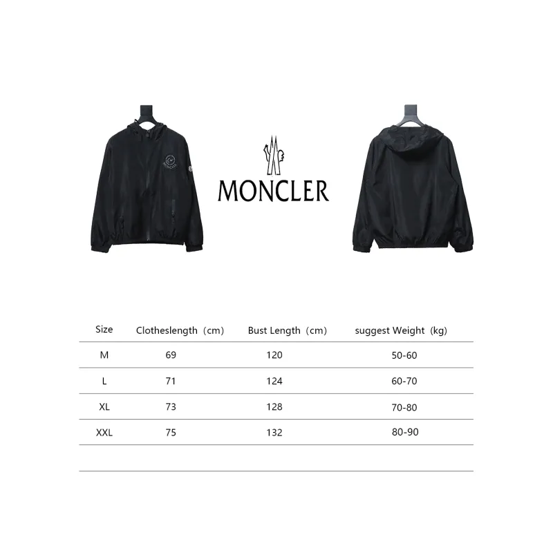  Moncler ss24 solid color embroidered sticker nylon drawstring zipper sun protection jacket jacket