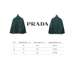  Prada 22FW blue and green plaid cotton jacket