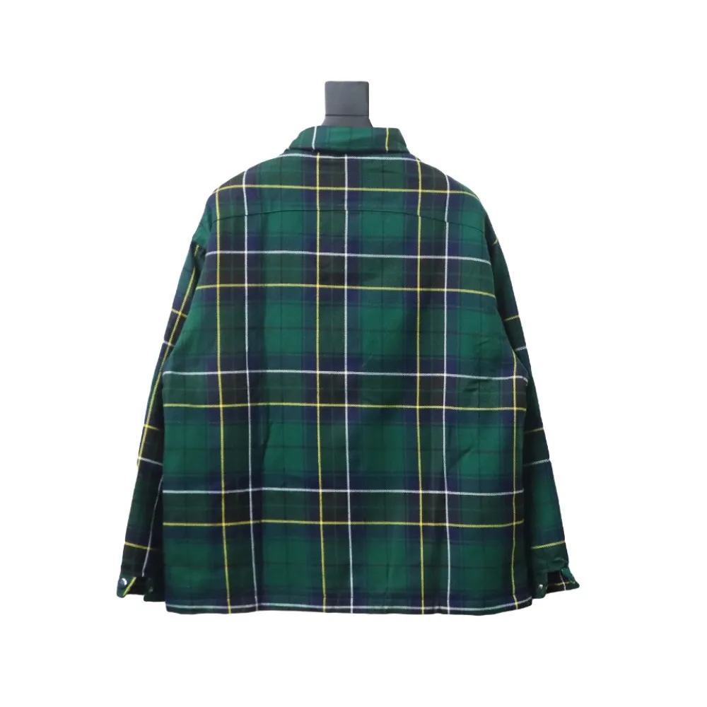 Prada 22FW blue and green plaid cotton jacket