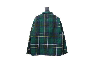 Prada 22FW blue and green plaid cotton jacket 02