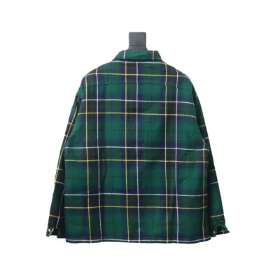 Prada 22FW blue and green plaid cotton jacket 02