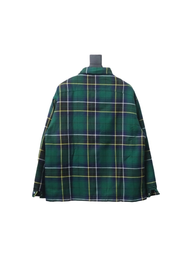 Prada 22FW blue and green plaid cotton jacket 02