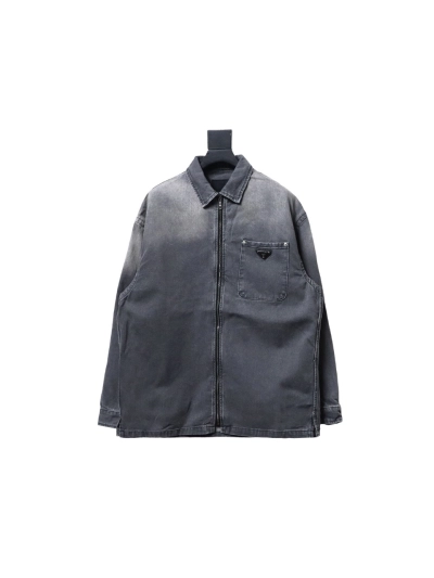 Prada 23FW denim zipper Denim jacket 01