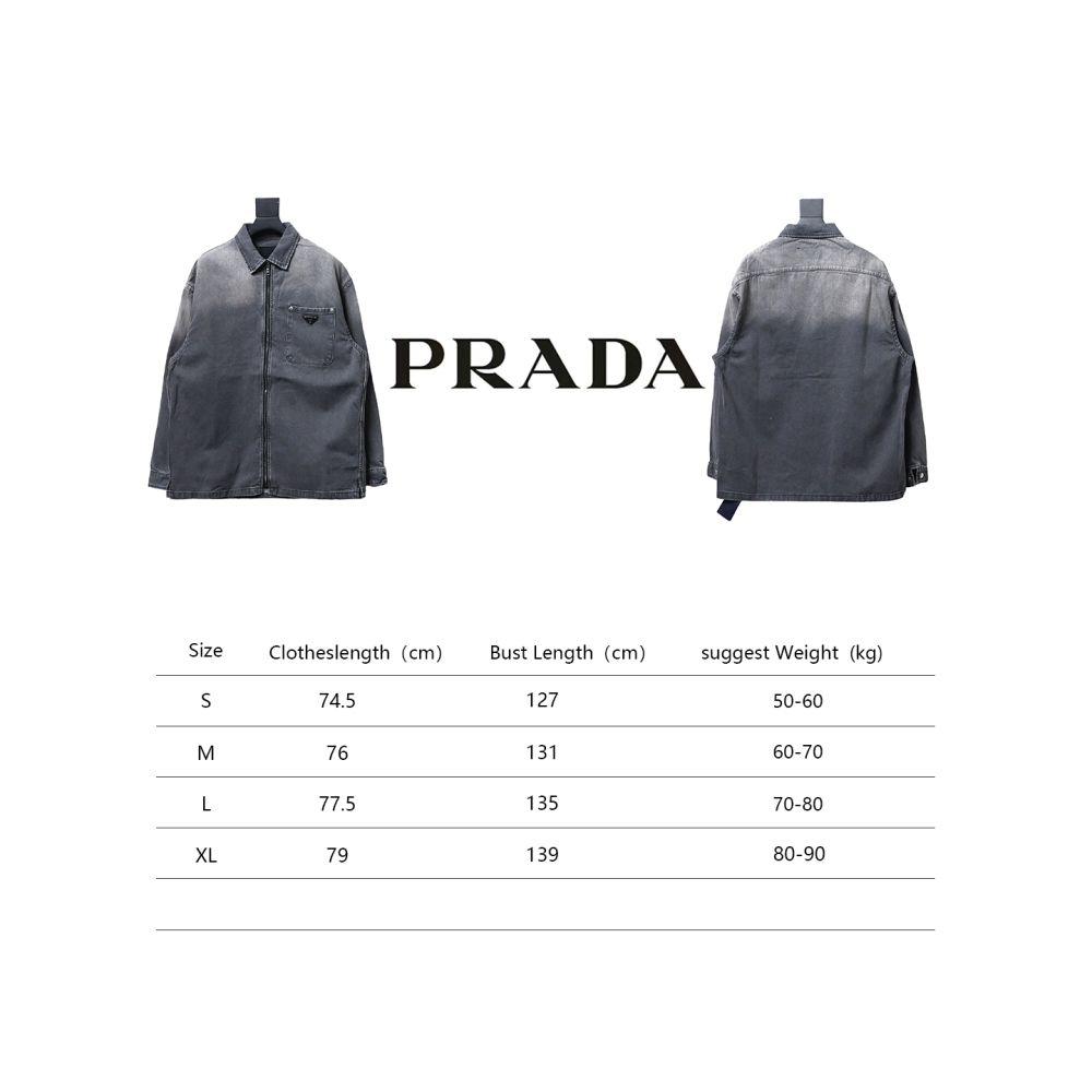  Prada 23FW denim zipper Denim jacket