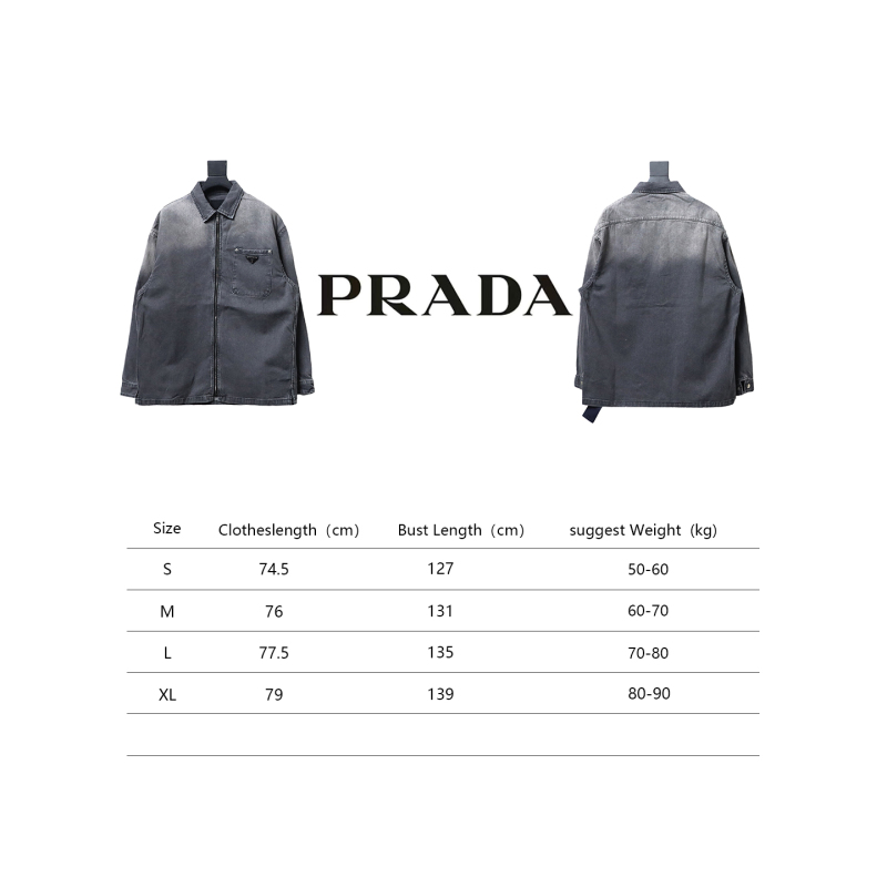  Prada 23FW denim zipper Denim jacket
