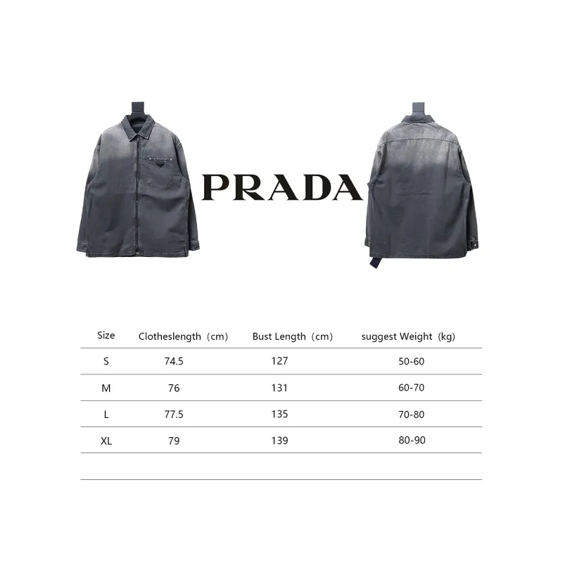  Prada 23FW denim zipper Denim jacket