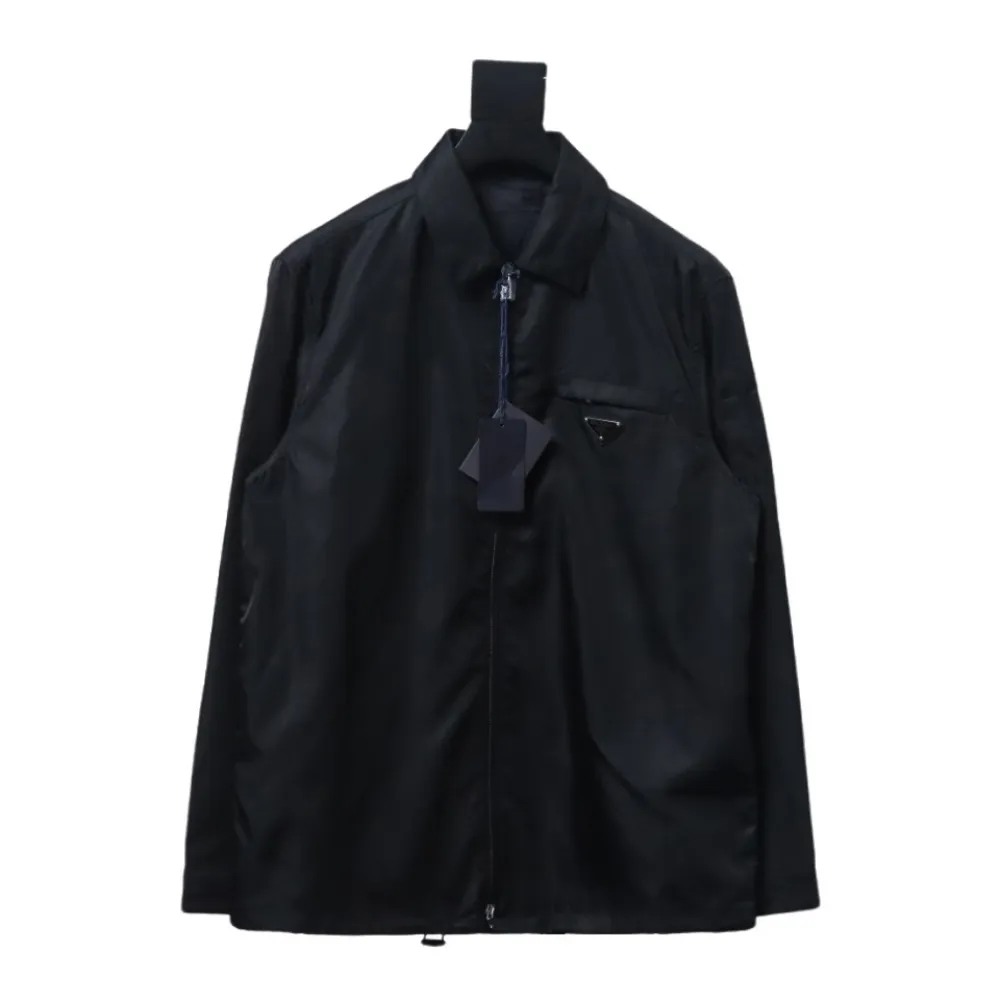 Prada 23Fw double zipper jacket with triangle pocket