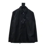 Prada 23Fw double zipper jacket with triangle pocket