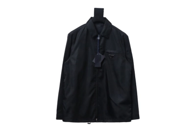 Prada 23Fw double zipper jacket with triangle pocket 01