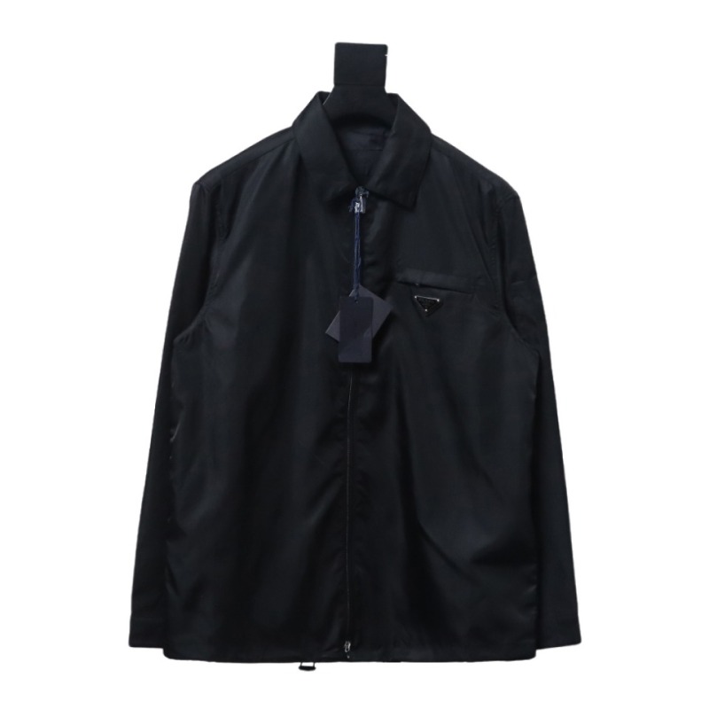  Prada 23Fw double zipper jacket with triangle pocket